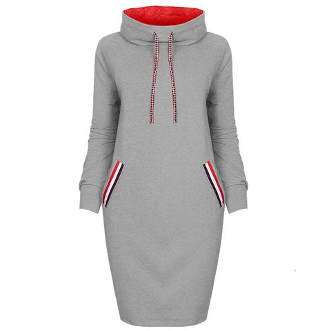 VOZRO Multicolor High Lead Long Sleeve Package Buttocks Winter Maxi Autumn Casual Sweater Red Dress Women Vestido Clothes Befree