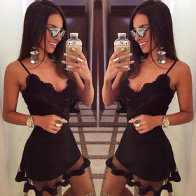 Fashion Hot Sale Summer Sexy Sleeveless lace beach Evening Party Short Mini Dress Women Casual bandage bodycon Dress