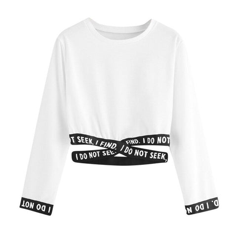 Blouses For Women Letters Printing Long Sleeve Sweatshirt Short Pullover Tops Blouse women tops blouse et chemisier femme